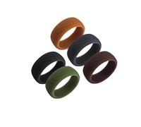 dijiusidy Élastiques en caoutchouc, bagues souples, confortables et résistantes pour un usage quotidien, légères et douces. Bagues en silicone élastiques, style sport, imitation grain d'écorce.