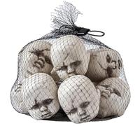 dijiusidy Lot de 10 têtes de poupée effrayantes pour homme, accessoires de décoration pour fête d'Halloween, en plastique, 7,1 x 7,1 x 6,1 cm