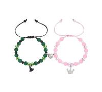 dijiusidy Lot de 2 bracelets d'amitié pour filles - Bracelets assortis en strass et en verre pour couples, cadeaux de sorcière