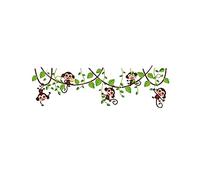 dijiusidy Mignon singes Stickers muraux Enfants Art Feuilles Plantes Papier Peint Chambre décalcomanies pour la décoration de la e la Maternelle