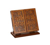 dijiusidy Miroir pliable en bois de style antique, orné de motifs sculptés Pour aux couleurs vives. Miroir maquillage portable, décoration intérieure. Ne pas se regarder côté. pliable en bois