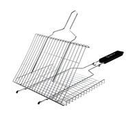 dijiusidy Panier à Griller en Acier Inoxydable pour Barbecue avec Filets Pliables - Idéal pour Cuisiner Facilement Lors de Vos événements et rassemblements, Argent, 62.5 x 42 cm