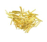 dijiusidy Perles tubulaires courbées, longues perles tubulaires, superbes options dorées brillantes et gravées, idéales pour de magnifiques projets de bijoux, parfaites pour la confection colliers.