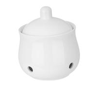 dijiusidy Pot à ail en céramique élégante, idéal pour Le comptoir. Ce Pot Assure Une Excellente Ventilation pour préserver la fraîcheur de l'ail. Il est Muni d'un Couvercle.