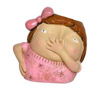 dijiusidy Pot de fleurs décoratif en résine, contenant de jolies plantes offrant une beauté artistique unique, adapté à tout intérieur. Pot fleurs représentant un visage tenant une figurine. Art