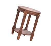 dijiusidy Tabouret en Bois pour Plantes, Support Rond Rustique pour jardinière, Support pour décoration de Jardin, pour jardinière, brûleur pour Pot de Fleurs, Marron Clair, 25x20cm