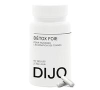DIJO - Detox Foie - Draineur et Elimination de Toxines - Extrait de Chardon Marie, Romarin, Desmodium et Chrysantellum - 50 Gélules Gastro-Résistantes - Végan - Fabriqué en France