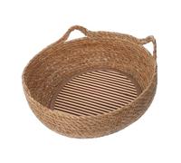 DIKACA 1 Ensemble Handmade Natural Pet Nest for Indoor Cats and Small Dogs Aesthetic Round Basket for Comfortable Rest and Play