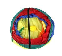 DIKACA 1 pièce Tunnel Pliable pour Chat Éducatif Tente Tunnel de Jeu Couleurs Arc Ciel avec Entrées et Suspensions Amusantes pour et Petits Animaux