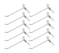 DIKACA 10 Pièces Crochets pour Panneau Perforé en Fer Argenté, Installation Facile et Résistants à L'usure, pour Agencement de Magasin et Atelier