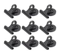 DIKACA 10 pièces Lot de Clips Magnétiques Métal Puissants pour Réfrigérateur Pinces Rondes Mat Noires pour Tableau et Frigo pour Photos Listes et Notes