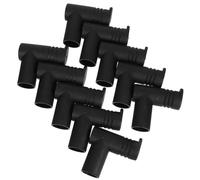 DIKACA 10 Raccords D’Angle Droit en Plastique Noir pour Tringles de Penderie 19 MM Connecteurs Stables et Résistants à L’Usure Accessoires pour Étagères à Vêtements et Étendoirs Kit