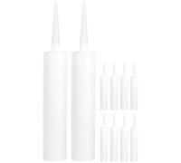 DIKACA 10 Tubes de Calfeutrage Vides Rechargeables Universels, Compatibles Outils Standard, Plastique Robuste Transparent, 310 Ml, pour Mastic, Joints, Réparation Fissures et Carrelage,