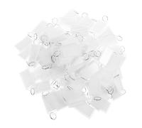 DIKACA 100 pièces Lot de Étiquettes Clés Plastique Blanches avec Anneaux Fendus Identification Bagages Voyage Étiquettes Luggage Practical pour Valises et Sacs
