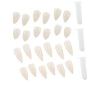 DIKACA 12 Paires Fausses Dents de Vampire Réalistes pour Halloween Cosplay et Maquillage Accessoires Durables et Réutilisables avec Pellets Adhésifs Prothèses pour Déguisement Zombie et