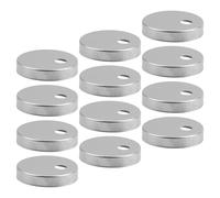 DIKACA 12 Pièces Capuchons de Rechange pour Vis de Charnière de Siège de Toilette en Acier Inoxydable Argenté, Installation Facile et Design Moderne pour Accessoires Wc Salle de Bain