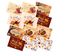 DIKACA 12 Pièces Lot de Cartes de Thanksgiving avec Messages Manuscrits Design Délicat pour Invitations Festives et Décorations Saisonnières