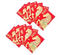 DIKACA 120 Pièces Enveloppes Rouges Vietnamiennes An Thème Cheval Papier Résistant Décoration Traditionnelle pour Fête Printemps et Cadeaux