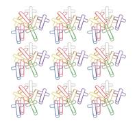 DIKACA 120 Pièces Trombones Croisés Décoratifs en Métal et Plastique Pet, Marque-pages Portables pour Fournitures D'étude Biblique, Usage Scolaire et Voyage, Couleurs Variées