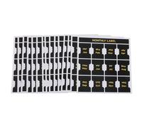 DIKACA 15 Feuilles Lot de 15 Feuilles D’autocollants Mensuels Adhésifs Noirs - Onglets D’index de Janvier à Décembre pour Planificateurs, Agendas et Organisation de Bureau, Étiquettes de