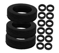 DIKACA 16 Pièces de Silicone pour Valise Absorbants de Chocs et Housses pour Pivotantes de Bagages Accessoires de Voyage Noirs