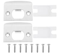 DIKACA 2 ensembles Jeu de Plaques de Renfort Acier Inoxydable pour Gâche de Porte Résistantes et Durables Compatible Pênes Dormants Installation Facile pour Sécuriser Portes Intérieures