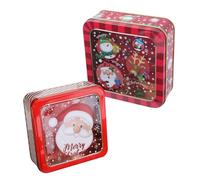 DIKACA 2 Pièces Boîte Cadeau Noël Tôle pour et Biscuits Coffret Cadeau Portable pour et Pâtisseries Style Créatif et
