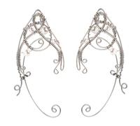 DIKACA 2 pièces Boucles Oreilles Femme Vintage Non Percées Manchettes Oreille Rétro Accessoires Lutin Farceur pour Cosplay et Fêtes Design Elfique Élégant