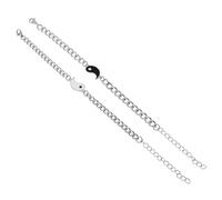 DIKACA 2 pièces Bracelet Couple Ajustable Acier Inoxydable Taïchi Élégant pour Relation et Amitié Chaîne Réglable Unisexe pour Toutes de Poignet