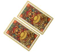 DIKACA 2 Pièces Cartes Chinoises Portables Style National Fortune et Richesse Cartes Bénédiction Compactes et Légères pour Porte-monnaie et Pochette