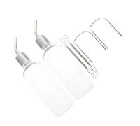 DIKACA 2 pièces Distributeur Eau Animaux Suspendu Bouteille Eau Animal Plastique et Acier Inoxydable Abreuvoir Fuite pour Lapin Chinchilla Cochon Dinde Installation Facile
