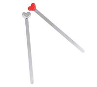 DIKACA 2 pièces Lot Marque-pages Métal Cœur Créatif Rouge et Argent Accessoire Lecture pour Étudiants Cadeau Lectrice Fête des Mères Signet Acier Inoxydable