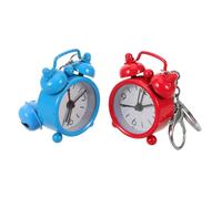 DIKACA 2 Pièces Mini Alarm Clock Keychain Set For Portable Bag Pendant With Functional Alarm Educational Management Aid For Students And car Keys Cute Metal Design In And