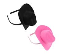 DIKACA 2 Pièces Mini Cowgirl Headband Western Style Cowboy Hat Hair Accessory For Women And Festive Halloween And Carnival Party Decoration