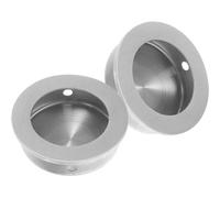 DIKACA 2 pièces Poignée Encastrée Inox Lot de Poignée Coulissante pour Portes Placard Meuble et Cuisine Design Encastré Sécurisé et Ergonomique