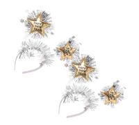 DIKACA 2 Pièces Serre-tête Nouvel An Lot de Étoile Pailletée Tinsel Bandeau Cheveux Résistant et Confortable pour Femme et Homme Fête Réveillon