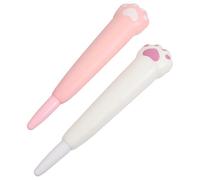 DIKACA 2 pièces Stylo Neutre Anti-stress Gel Cartoon Stylos Décompression Amusants pour Étudiants Écriture Fluide Modèle Chat Blanc et Rose Scolaire