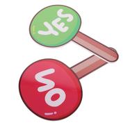 DIKACA 2 Pièces Tableau de Vote Portable pour Enseignants Paddle Oui Non Réutilisable Panneau de Jugement Manuel pour Salle de Classe Interaction Éducative PVC et Lot