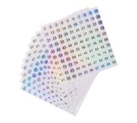 DIKACA 20 Feuilles Lot de Étiquettes Numérotées Holographiques Autocollantes Rondes Stickers Numérotés Réfléchissants Étanches pour Organisation Bouteilles Ongles Échantillons et