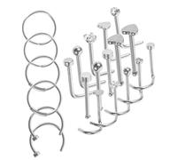 DIKACA 21 pièces Kit Piercing Nez Acier Inoxydable Argenté Anneaux Nez Piercing Bijoux pour Femmes Accessoires Mode Polyvalents