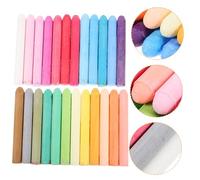 DIKACA 24 Pièces Lot de Craies Colorées sans Poussière Craies Solubles à Eau Multifonctions pour Tableau et Dessin Trottoir Éducatif pour Enseignants