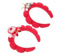 DIKACA 2pièces Serre-tête Renne de Noël et Père Noël Accessoire de Cheveux Festif pour Filles Décoration de Saison pour Fêtes de Lot