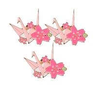 DIKACA 3 Pièces Broches Origami Japonaise Émail Accessoires Métalliques pour Costume et Châle Broches Cerisier Fleurs Élégantes pour Vêtements Quotidiens et Fêtes