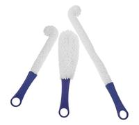 DIKACA 3 pièces Lot de Brosses de Nettoyage pour Bouteille et Verre à Vin Manche Antidérapant Flexible Goupillon Multi-Usage pour Décanteur Flûte et Carafe Brosse Mousse pour Nettoyage