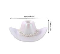 DIKACA 3 Pièces Mini Western Cowboy Hats Hair Clips With Glitter Pearl Accents Tiny Cowgirl Party Decorations For Women Miniature Disco Caps For Western Theme Cosplay And Crafting