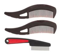 DIKACA 3 Pièces Set de Peignes de Toilettage pour Chiens et Chats Brosse Anti-statique Peigne Anti-pelliculaire et Démêloir Outil pour Élimination des Poils Morts Pellicules Confortable