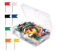 DIKACA 300 Pièces Épingles Drapeaux pour Carte Punaises Multicolores Plastique et Acier Marqueurs Décoratifs pour Tableau Liège Bureau École et Maison