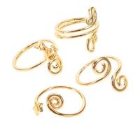 DIKACA 4 pièces Bague Pied Zircon Dorée Réglable pour Femmes Ensemble Anneaux Orteil Ouverts Bijoux Pied été Plage Styles Variés avec Zircon Scintillant