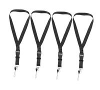 DIKACA 4 Pièces Lanières pour Badge et Clés Noires avec Mousqueton Sécurité Porte-cartes et Téléphone Résistant pour Usage Quotidien Accessoires Unisexes pour Travail et Événements