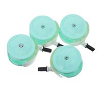 DIKACA 4 Pièces Lot de 4 Roulettes Détachables pour Poussette Bébé, Roues Pivotantes Silencieuses en Plastique Vert 10,5 X 7 Cm, Pneus Pleins Universels pour Trotteur, Accessoires de